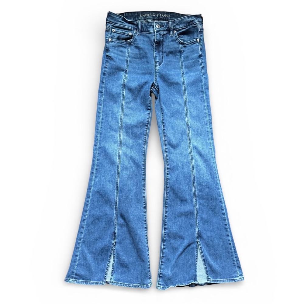 Festival Flare Stretch Bell Bottom Jeans Size 8 American Eagle